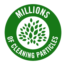 Millions of cleaning particles: Thorough cleaning