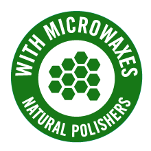 With natural, polishing micro waxes: They give your floors more shine and renovation